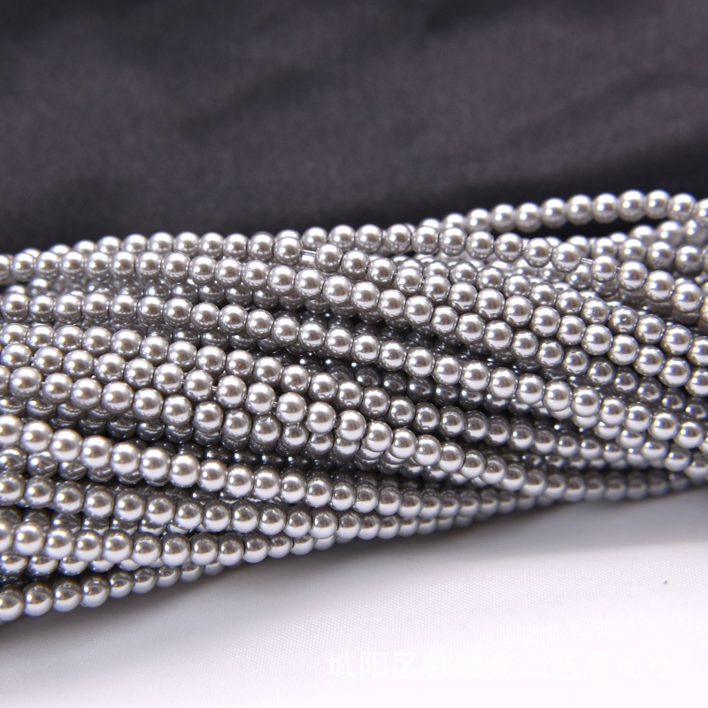 Sive staklene perle od kristala s probojnom rupom, okrugle, 12 mm, za DIY nakit