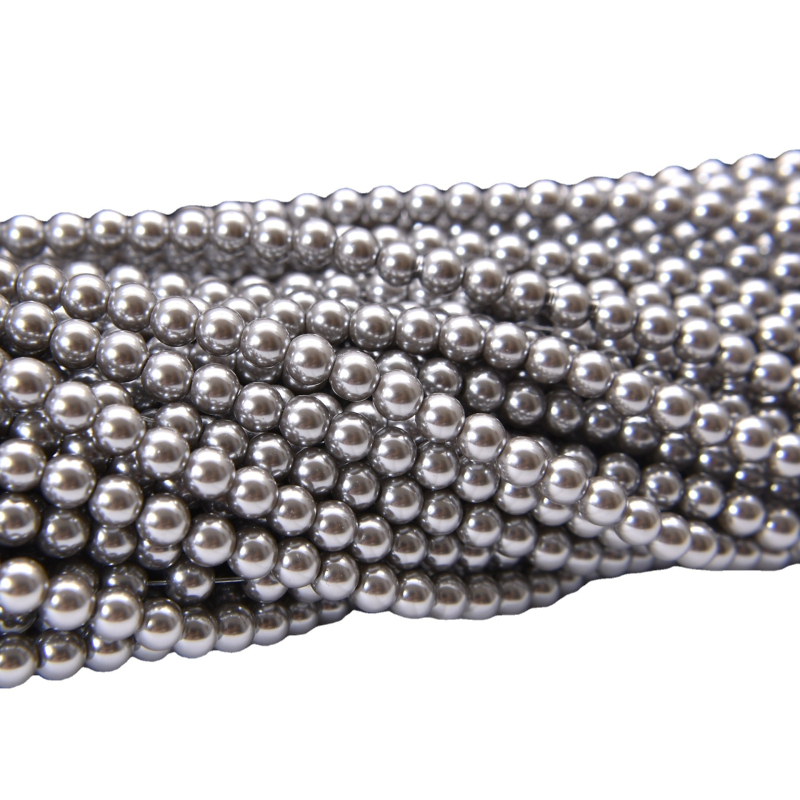 Sive staklene perle od kristala s probojnom rupom, okrugle, 12 mm, za DIY nakit
