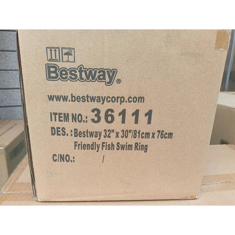 Bestway 36111 Dječji napuhnjivi plivački prsten u obliku ribe, s prstenom za sjedenje i prstenom za podlakticu za učenje plivanja