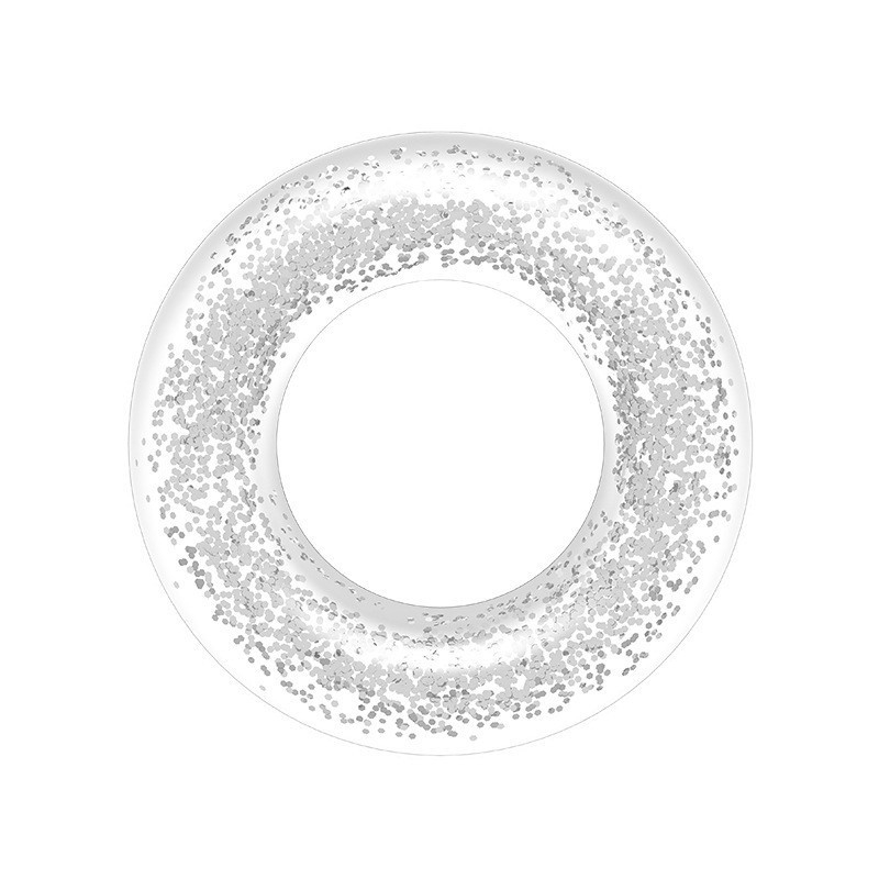 Надуваем пръстен за плуване с пера и пайети за деца – прозрачен PVC, екологично чист, дебелина PVC персонализируема, подходящ за плуване и газене