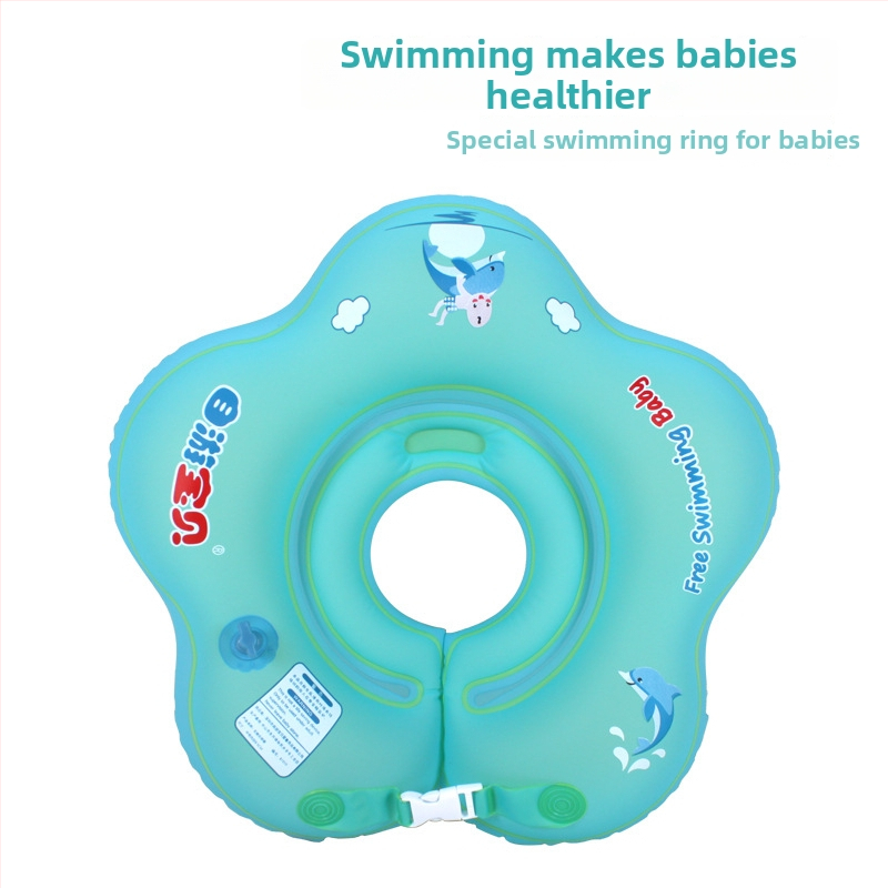 Vaikų plaukimo kaklo žiedas su dvigubu oro pagalviu, ekologiškai draugiškas PVC 0,3 mm, prieš kaklo atgalinimą, spausdintas modelis