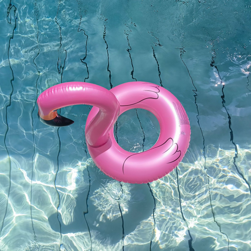 Naduvani plivački prsten s flamingom za djecu – PVC materijal, karikatura uzorak, pogodan za plivanje i vodene igre