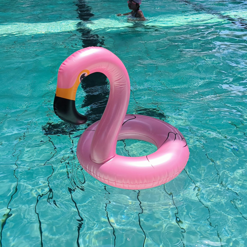 Naduvani plivački prsten s flamingom za djecu – PVC materijal, karikatura uzorak, pogodan za plivanje i vodene igre
