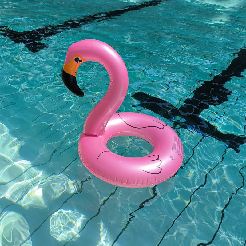 Naduvani plivački prsten s flamingom za djecu – PVC materijal, karikatura uzorak, pogodan za plivanje i vodene igre