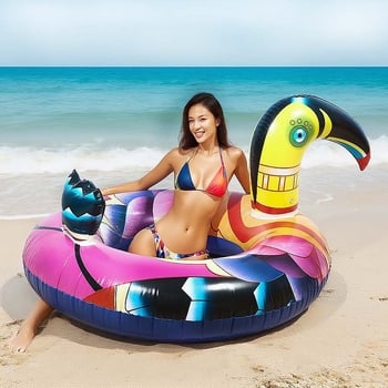 Ujumistring Big Mouth Bird – trükitud muster, keskkonnasõbralik PVC, PVC paksus 18 niiti, täiskasvanutele, ujumise ja veespordi jaoks