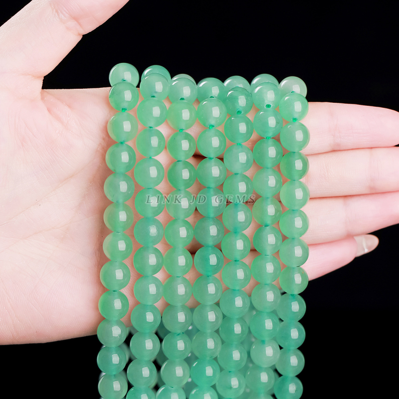 Zelene aventurinske perle – slobodne perle za DIY nakit, okrugle, polirane, moderan stil
