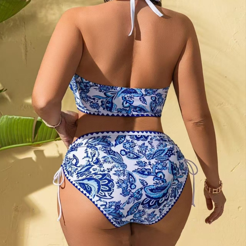 Ženski trokutasti bikini set s jastučićima za grudi, bez metalne potpore, 82% poliester, podstava 18% spandeksa