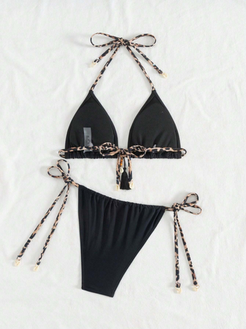 Dvodelni bikini s jastučićima za prsa, stražnji dio bez naramenica, poliester-elastin 82/18, podstava 95/5, 150 g