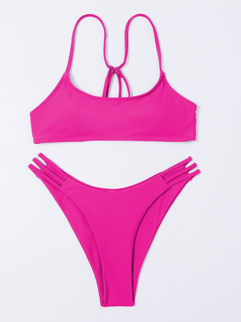 Split bikini za žene; uzorak: seksi, tijesnog kroja; materijal: poliester s podlogom od najlona; jastučići: s jastučićima; potpora: bez čelične potpore