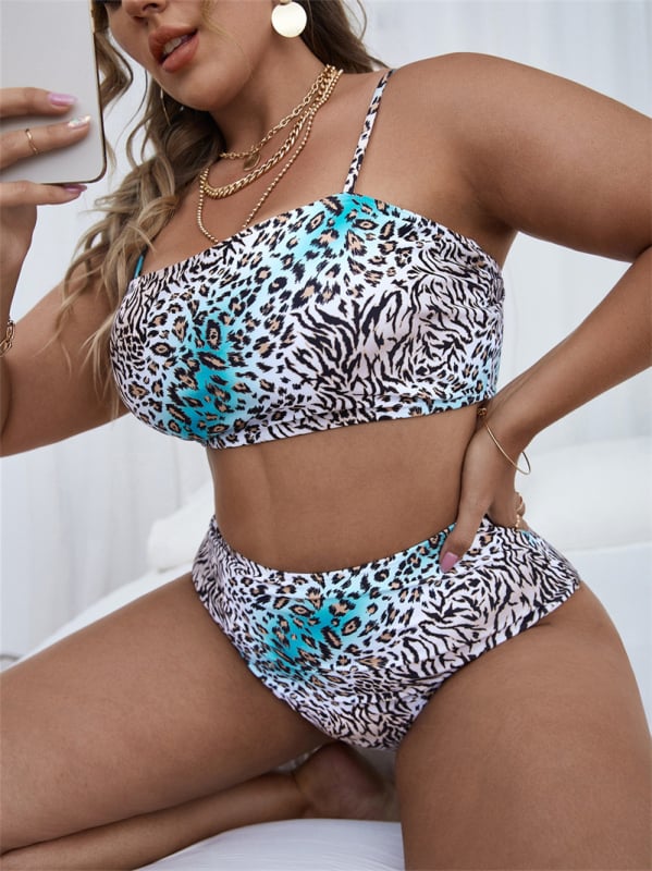Bikini s leopard uzorkom i odvojivim jastučićima za dojke, ženski kupaći kostim od poliestera s podstavom, stil briefs