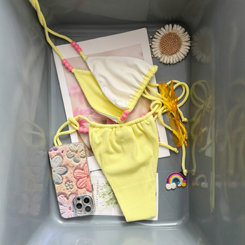 Halterski bikini set s jastučićima za prsa, bez leđa, poliester 130 g, podstava 82% poliester