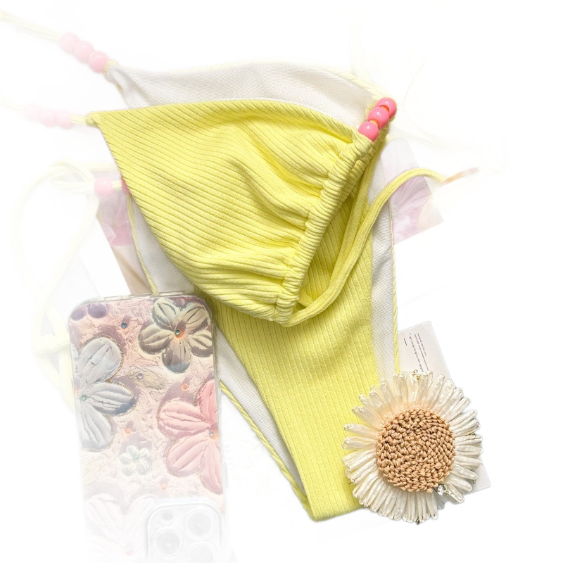 Halterski bikini set s jastučićima za prsa, bez leđa, poliester 130 g, podstava 82% poliester