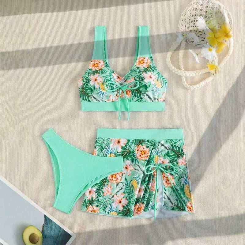 Ženski bikini set — visok struk, bez leđa, jastučić za grudi, poliester s elastanom, visoka elastičnost