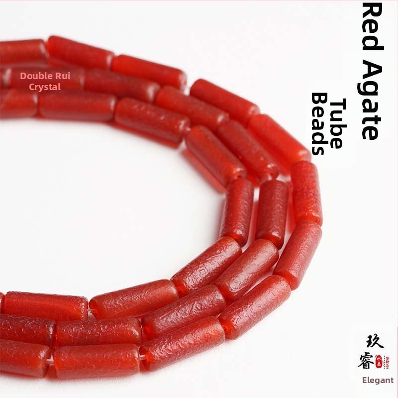 Bullet barrage Φυσικές αγάτ σωληνοειδείς χάντρες, με ελαστικό κορδόνι, μαζική συσκευασία, προέλευση Lianyungang Donghai County