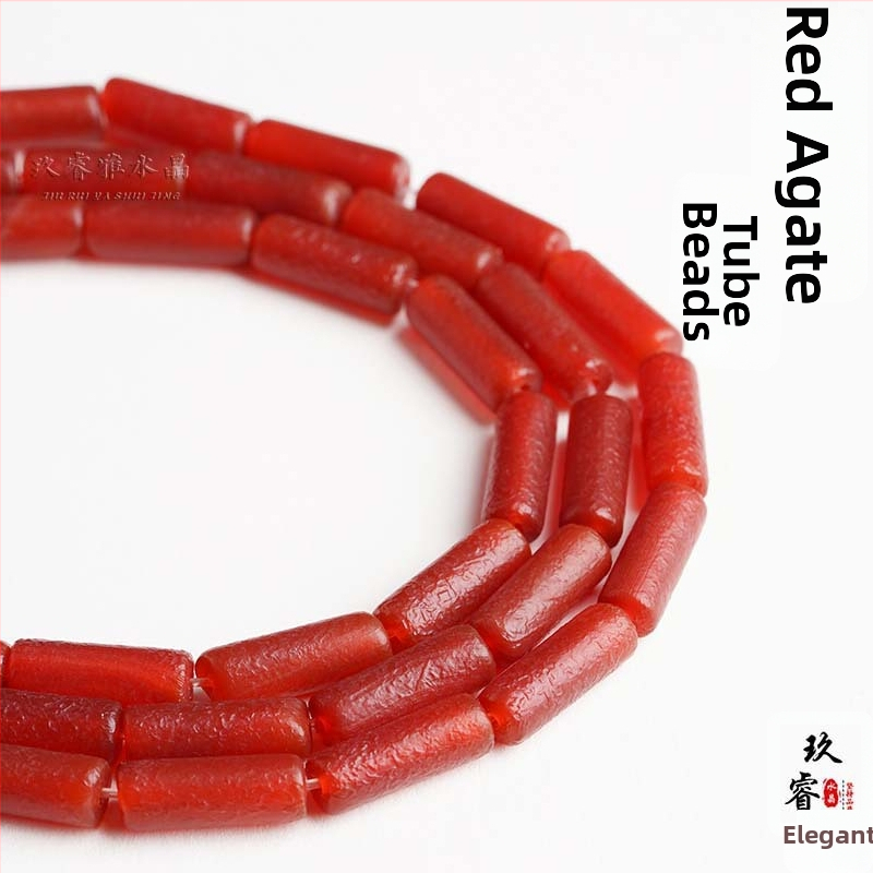 Bullet barrage Φυσικές αγάτ σωληνοειδείς χάντρες, με ελαστικό κορδόνι, μαζική συσκευασία, προέλευση Lianyungang Donghai County