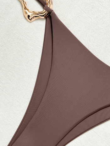 Leopardí bikini trojdielny set s wrap sukňou, vyplnený vrchný diel, vysoká elasticita, nylon 80%, podšívka polyester 20%