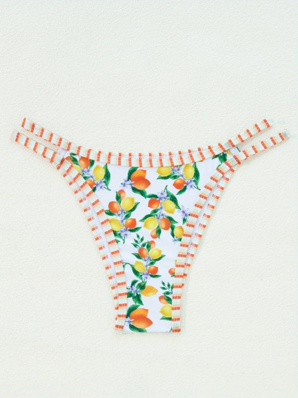 Trokutasti bikini set s cvjetnim printom, bez leđa, s podstavljenim košaricama, poliester 82%, podstava 18%, 150 g