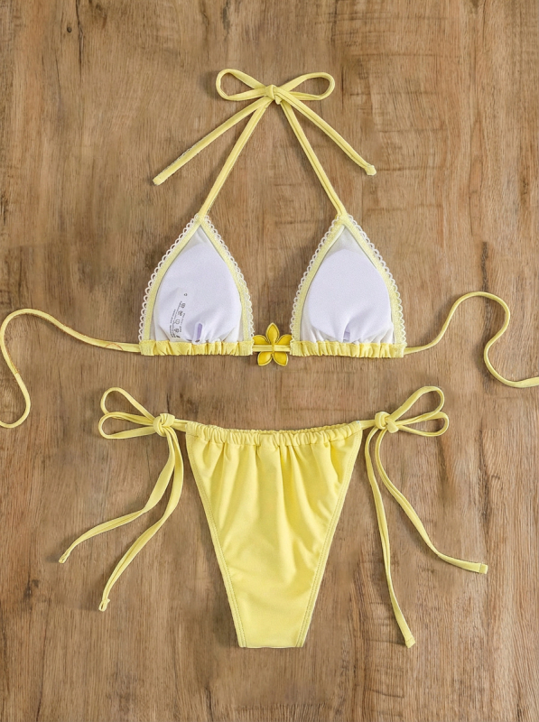 Ženski bikini kostim s vezanjem na leđima, seksi dizajn, s jastučićima, bez čelične potpore; materijal: najlon; podstava: poliester