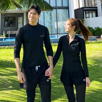 Ženski wetsuit set za ronjenje i surfing — dugi rukav, prednji zip, dvodijelni, 70% poliester, 160 g/m2 podstava