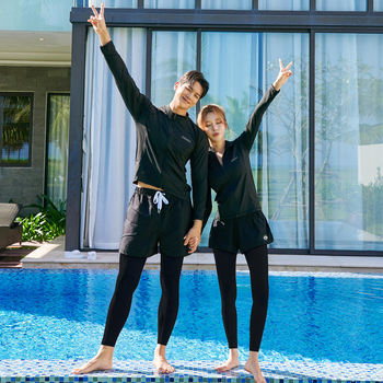 Ženski wetsuit set za ronjenje i surfing — dugi rukav, prednji zip, dvodijelni, 70% poliester, 160 g/m2 podstava