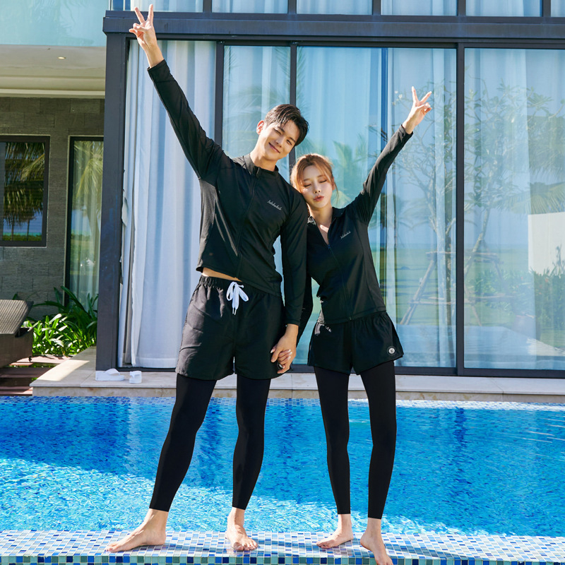 Ženski wetsuit set za ronjenje i surfing — dugi rukav, prednji zip, dvodijelni, 70% poliester, 160 g/m2 podstava