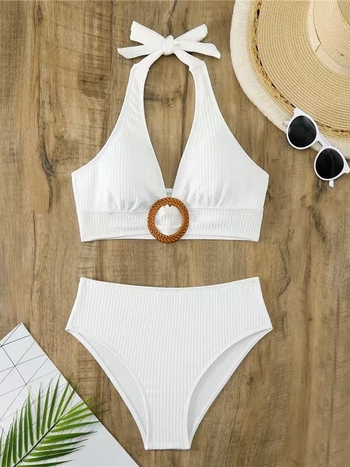Dvije dijelni bikini s halterom, sexy bez leđa; materijal: poliester 82% + elastan 18%; podstava: elastan 18%