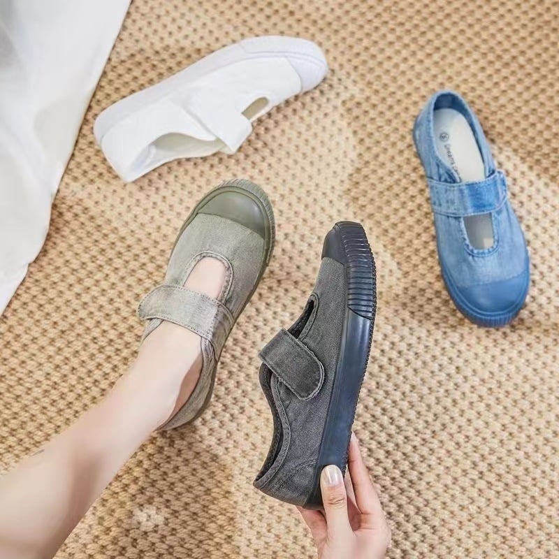 Vászoncipő, koreai stílus, alacsony fazon, női, tavasz