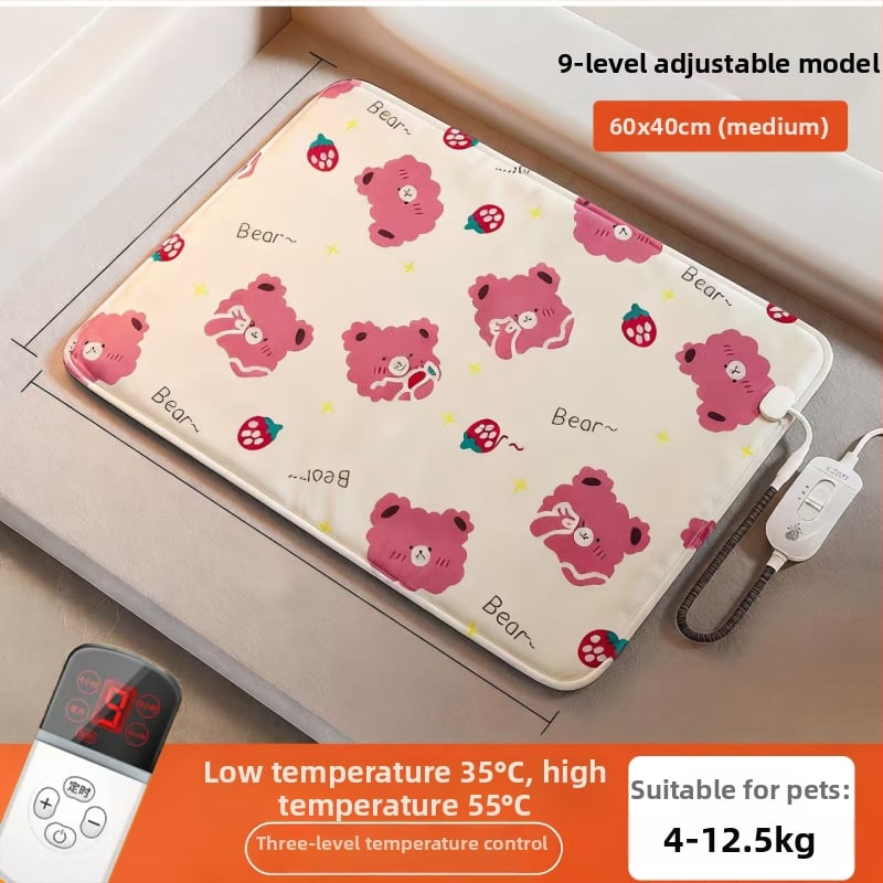 Šunims skirtas elektrinis šildymo kilimėlis — PVC medžiaga, valomas šluoste, paprastas montavimas