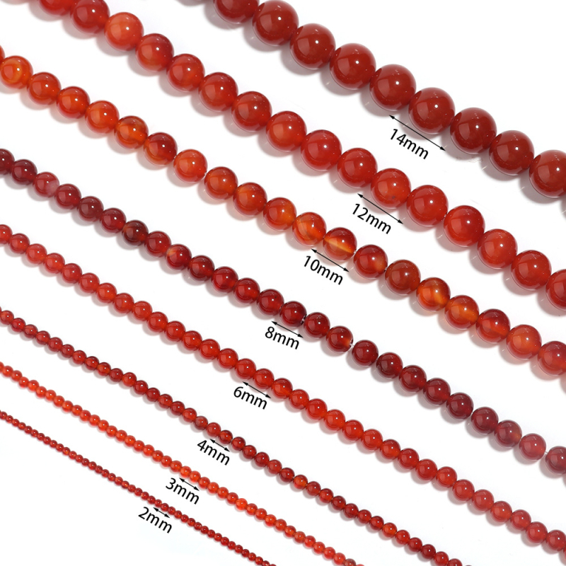 Crvene ahat kuglice, labave perle, prirodne, više veličina, ručno izrađeni dijelovi za DIY nakit, polirane, 8 mm