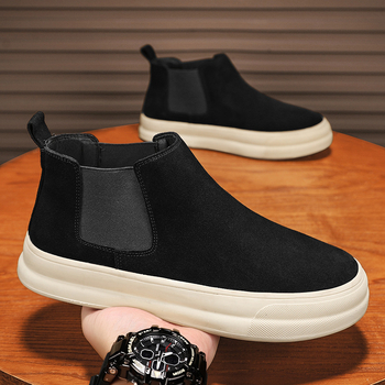 Ανδρικά sneakers με μεσαίο ύψος, άνω μέρος από σουέντ, σόλα από καουτσούκ, πάτος EVA, κατασκευή με έγχυση