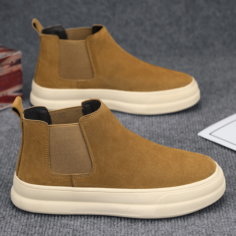 Ανδρικά sneakers με μεσαίο ύψος, άνω μέρος από σουέντ, σόλα από καουτσούκ, πάτος EVA, κατασκευή με έγχυση