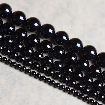 Perle pentru bijuterii DIY – mărgele răspândite din onix negru, lustruite, model totem, primăvara 2025