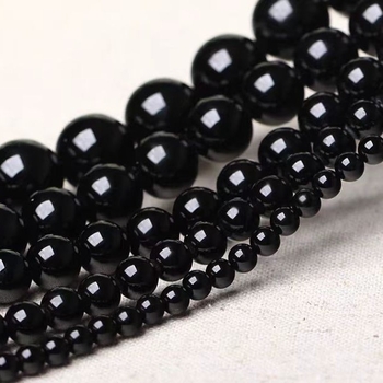 Perle pentru bijuterii DIY – mărgele răspândite din onix negru, lustruite, model totem, primăvara 2025