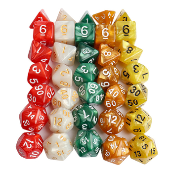 Σετ ζαριών για Cthulhu RPG – ακρυλικά ζάρια με είκοσι πλευρές, γωνιακού σχεδιασμού, 7 τεμάχια, μοντέλο A-0241