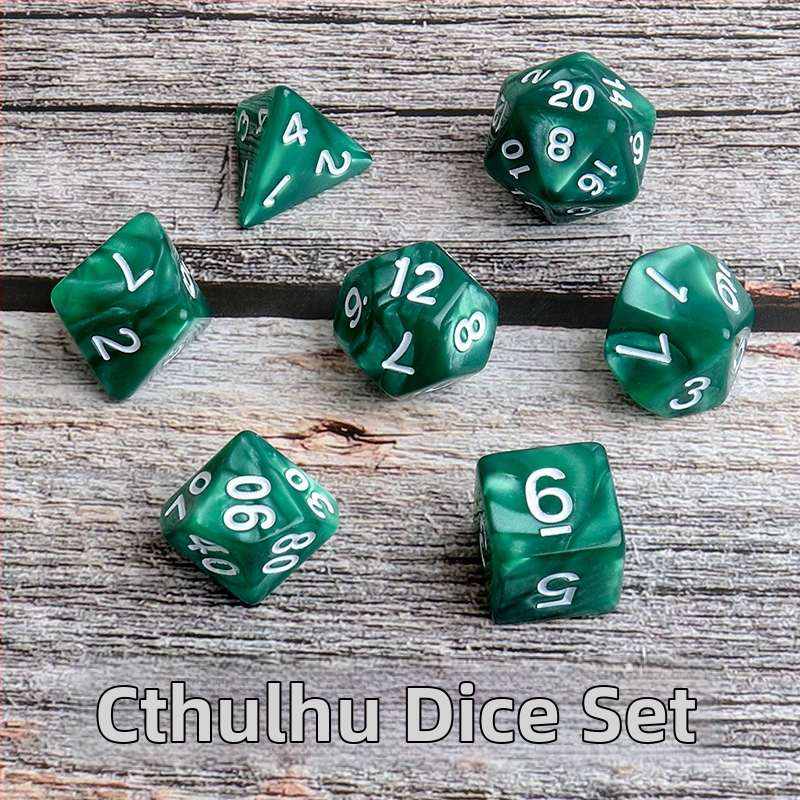 Cthulhu poliedrické kocky pre stolové RPG, sada 7 pevných kociek s 8 a 20 stranami
