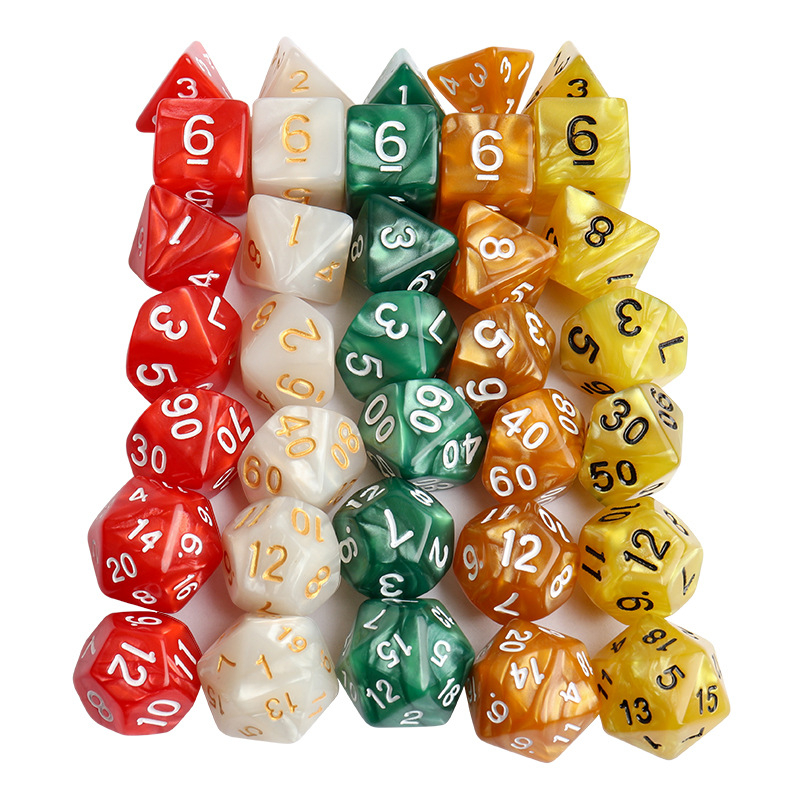 Σετ ζαριών για Cthulhu RPG – ακρυλικά ζάρια με είκοσι πλευρές, γωνιακού σχεδιασμού, 7 τεμάχια, μοντέλο A-0241