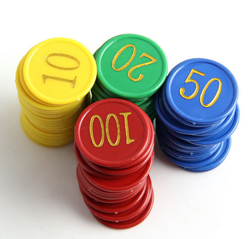 Set poker čipova, 160 komada, plastični čipovi, dvostrano pozlaćeni s brojkama, specifikacija čipa 38