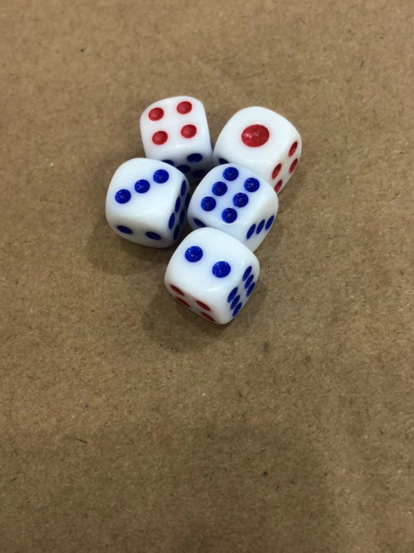 Akrilne kockice za mahjong s bijelim točkicama, zaobljenim kutovima, za zabavu u KTV i barovima