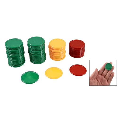3,2 cm trobojne Mahjong žetoni, plastični žetoni, 68 komada