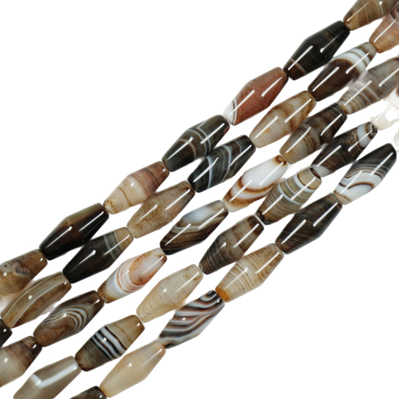 Κόκκοι από σαρόνξ αχάτη με μυτερό σχήμα, ελεύθερες χάντρες για περιδέραιο, προσαρμοσμένες, συσκευασμένες ανά τεμάχιο, προέλευση Βραζιλία