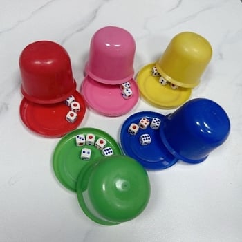 Melamin set čašica za kockice sa bazom za bar i KTV, čašica za kockice s debelim zatvaračem, zaobljeni kutovi, drugi oblik, 50 komada