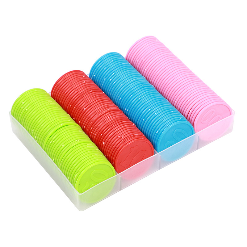 Plastični čipovi za igre, kutija 160 komada, za šah i igre s kartama, Chip Box marka, 37-denominacija