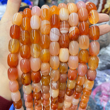 Perle za izradu nakita DIY – prirodni ahat, cilindrične barrel perle, cilindrične slobodne perle, trendovski drum stil, Taohong marka, prerada: rezanje, brušenje, poliranje