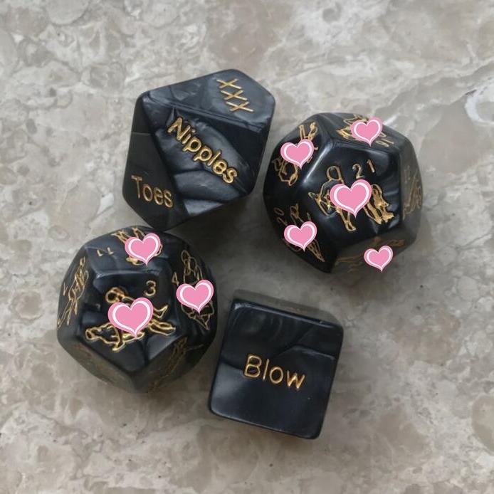 Set kockica 4-u-1 za parove - akrilne kockice s zaobljenim kutovima, 6/10/12 stranica, 400 setova po kutiji