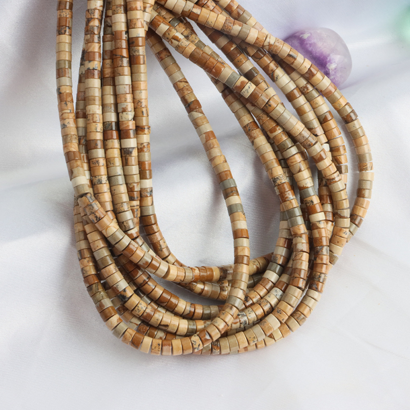 Labave perle — Picture stone, ovalne kolutaste perle, Yiwu podrijetlo, minimalistički stil