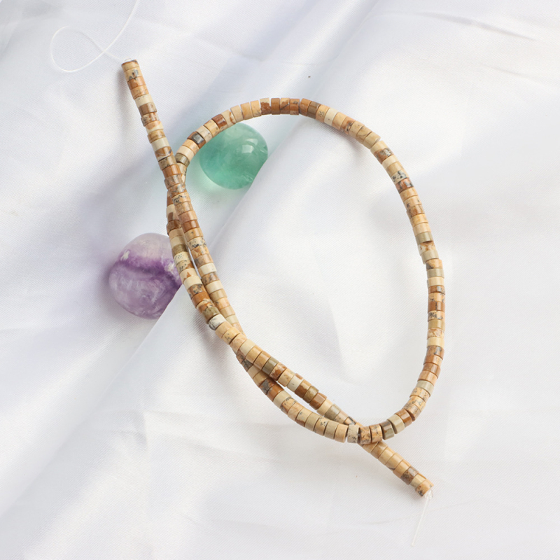 Labave perle — Picture stone, ovalne kolutaste perle, Yiwu podrijetlo, minimalistički stil