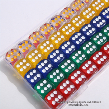 Lecheng akrilne kocke, s zaobljenim kutovima, šestostrane, kutija od 100 komada, mogućnost obrade i prilagodbe, za šah i karte