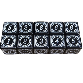 Akrilne 6-ostrane kocke s retro uzorkom, prilagodljivi setovi za stolne RPG igre