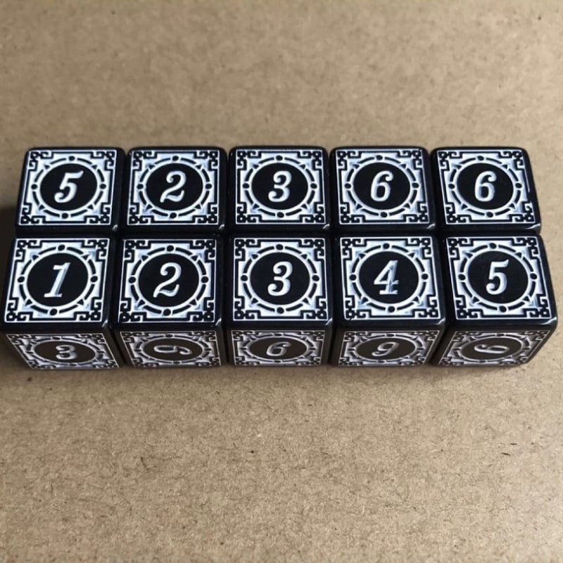 Akrilne 6-ostrane kocke s retro uzorkom, prilagodljivi setovi za stolne RPG igre