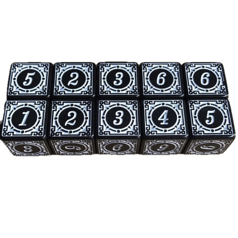 Akrilne 6-ostrane kocke s retro uzorkom, prilagodljivi setovi za stolne RPG igre